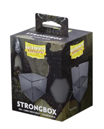 Dragon Shield Strongbox Deck Box - Clear Black (Holds 100+) - Dragon Shield Deck Boxes