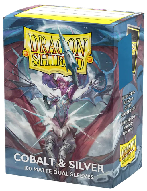 Deck Protector: Dual Matte: Cobalt & Silver (100)