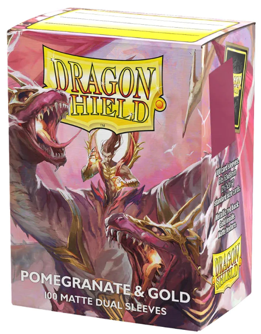 Deck Protector: Dual Matte: Pomegranate & Gold (100)