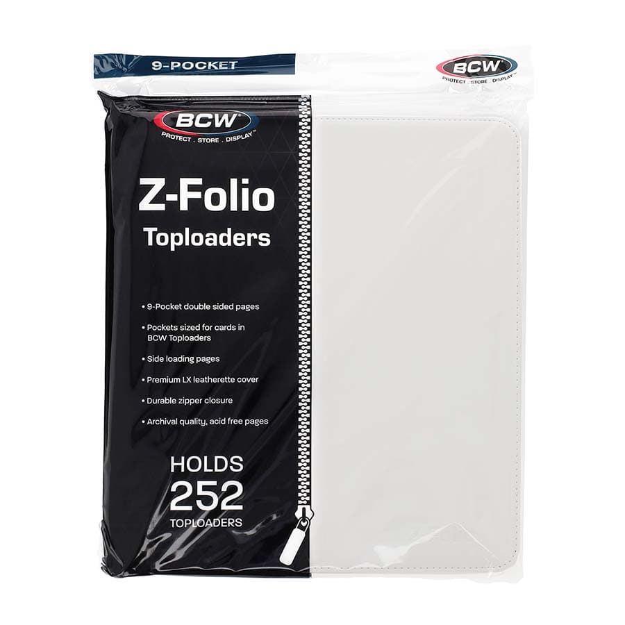 BCW SUPPLIES: Z-FOLIO FOR TOPLOADERS 9-POCKET LX WHITE (1-ZF9LX-TLCH-S-WHI)